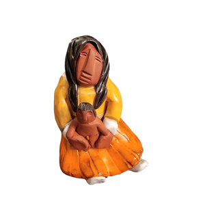 Keena Mohawk Native American Sculpture Indigenous Art Haudenosaunee Woman Child