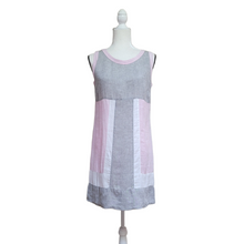 2000’s Mario Romano Pure Italian Linen Colorblock Shift Dress