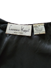 Vintage Black Laurence Kazar Beaded Evening Silk Blouse