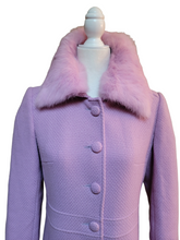 Marciano Wool Coat with Removable Rabbit Fur Collar Medium