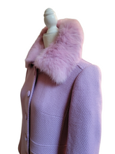 Marciano Wool Coat with Removable Rabbit Fur Collar Medium