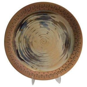 18" Hand Crafted Studio Art Pottery Charger by Firuse Stalcup